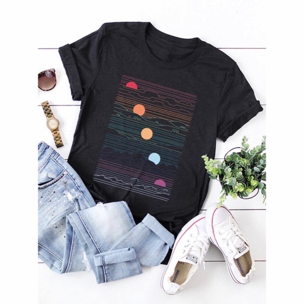 NWT BLACK SUNSET TEE